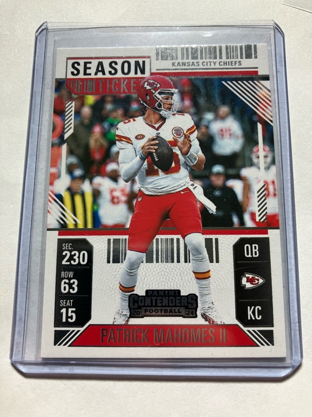 2024 Contenders Patrick Mahomes II Kansas City Chiefs Red Football Card NM+